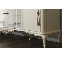 Шестистворчатый распашной шкаф для одежды и белья с зеркалом в спальню Мариана MARI-34