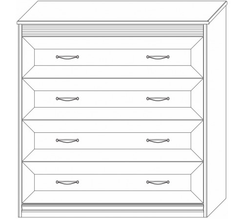 Комод Неаполь Ясень анкор светлый (патина "серебро")