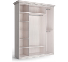 Шкаф 4-х дверный зеркальный Неаполь Ясень анкор светлый (патина "серебро") Шкаф 4-х дверный зеркальный Неаполь Ясень анкор светлый (патина "серебро")