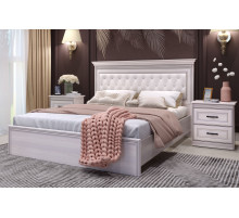 Кровать 1400/1600/1800 с ортопедическим основанием Неаполь Ясень анкор светлый (патина "серебро") экокожа polo белая Кровать 1400/1600/1800 с ортопедическим основанием Неаполь Ясень анкор светлый (патина "серебро") экокожа polo белая