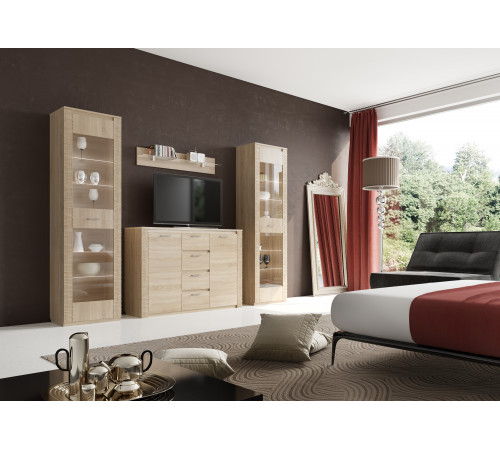 Гостиная Элана от МебельГрад, комплектация 2, цвет Бодега белая Гостиная Элана от МебельГрад, комплектация 2, цвет Бодега белая