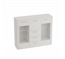 Широкий комод с баром для гостиной Элана, цвет Бодега белая Широкий комод с баром для гостиной Элана, цвет Бодега белая