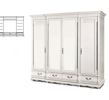 Шкаф для одежды Оскар ММ-216-01/04 (белая эмаль+пт)