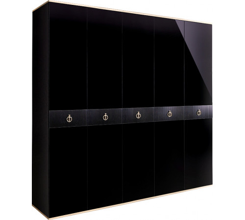 Пятистворчатый шкаф для одежды Rimini Solo РМШ2/5 (s) (черный)