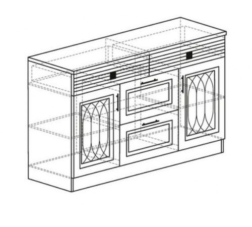 Тумба в гостиную Орлеан 841 ясень темный Тумба в гостиную Орлеан 841 ясень темный